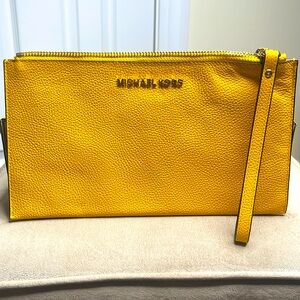 Michael Kors Mustard Jet Set Wristlet